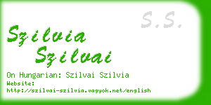 szilvia szilvai business card